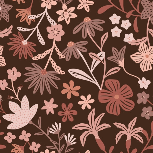 Autumn maximalist floral in brown tones