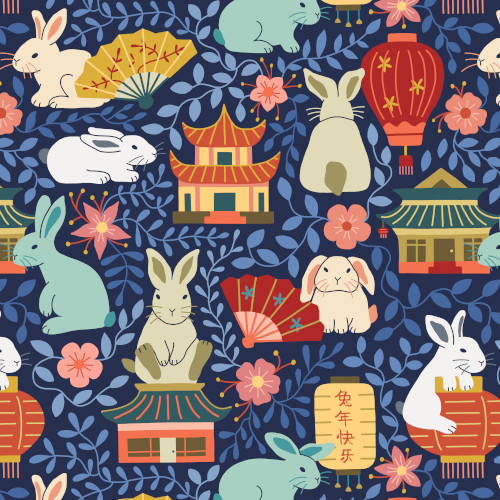 Chinese year of the rabbit surface pattern design