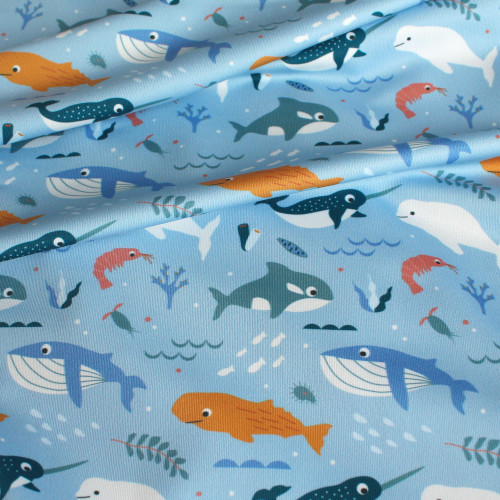 whale pattern fabric for kids