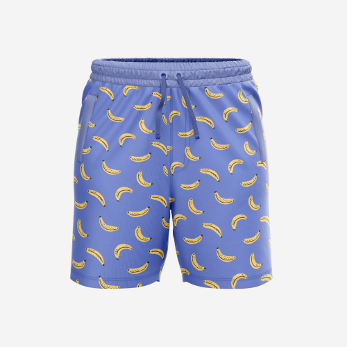 Fun banana pattern design on men swim shorts