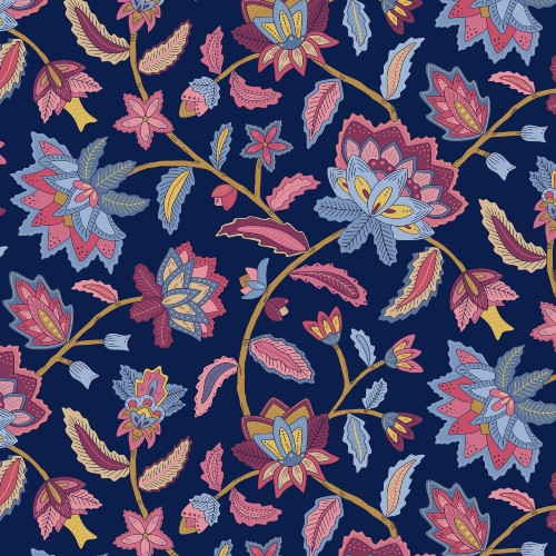 Moody indian floral repeat pattern