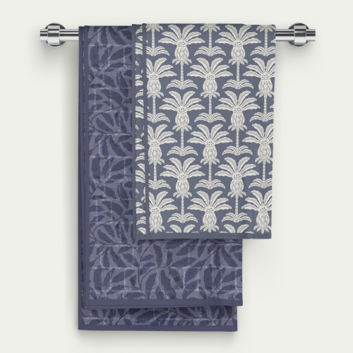 Palm trees and leaves tea towels hanging