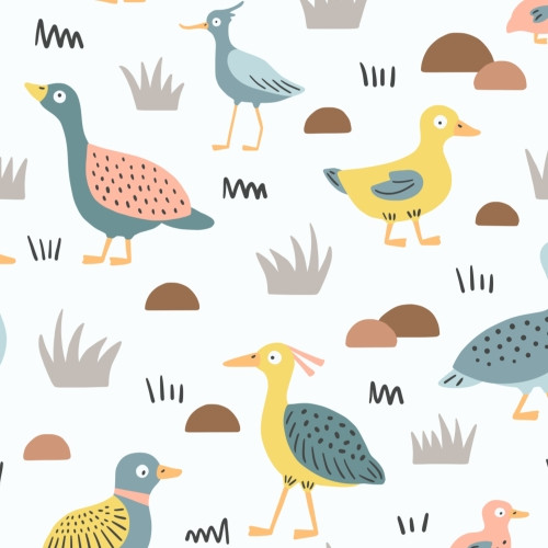 Cute fun ducks repeat pattern for kids