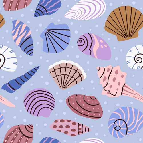 Seashells repeat pattern design