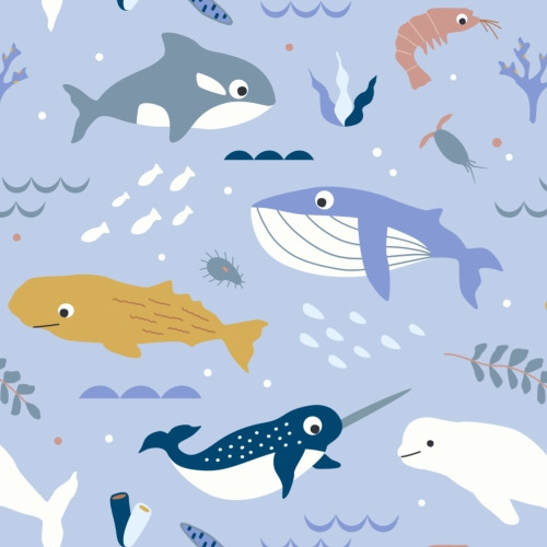 Whales repeat pattern for kids