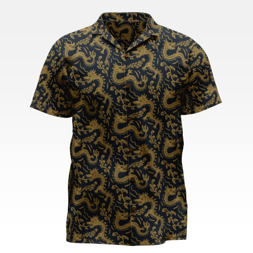 Year of the dragon black and gold men shirt.