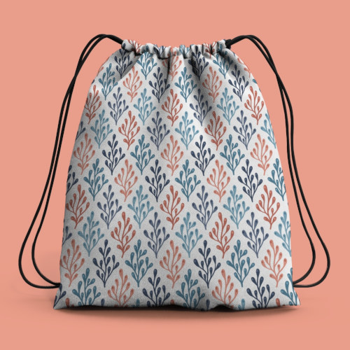 seaweed surface pattern on drawstring backpack