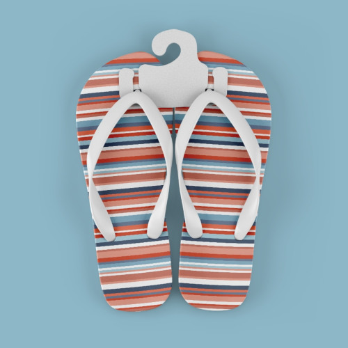 mexican stripes pattern on flip flops