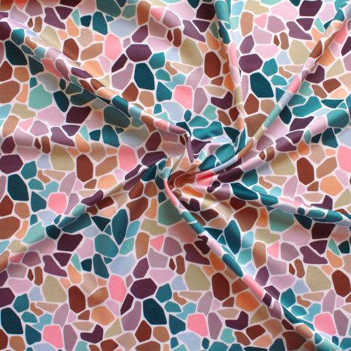 colorful mosaic spandex fabric