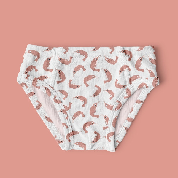 shrimp pattern design on kids underwear