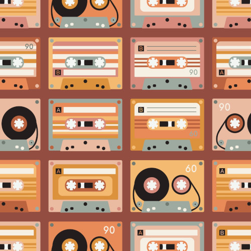 vintage cassette surface pattern design