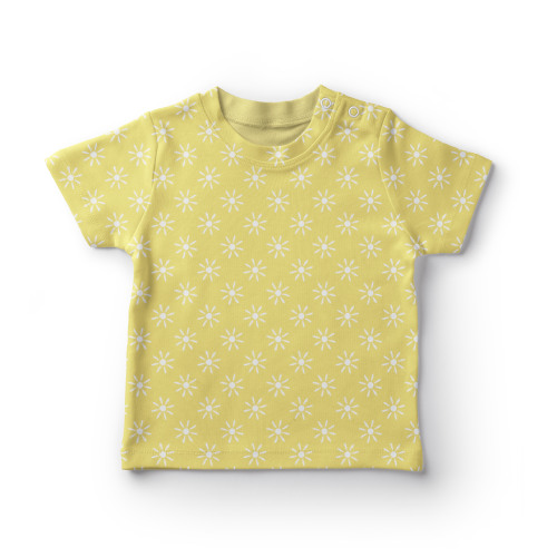 yellow sunflower pattern design on kids t-shirt