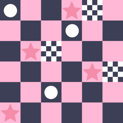 Checkerboard with stars surface pattern design