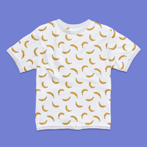 banana surface pattern design on a kids t-shirt