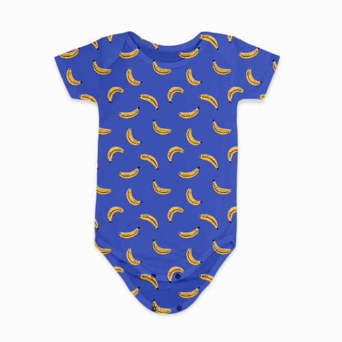 banana surface pattern design on a baby onesie