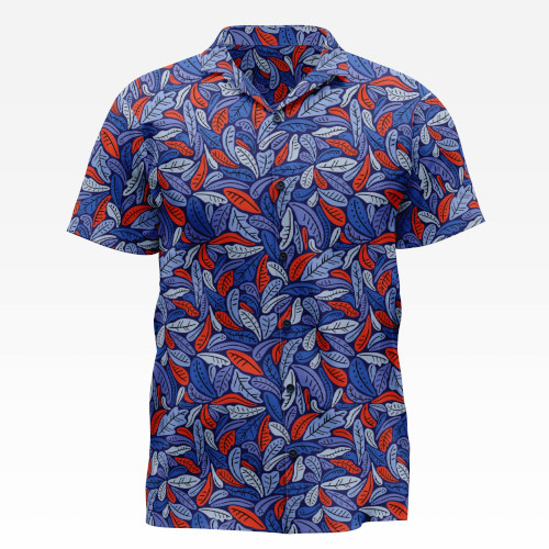 graphic leaves surface pattern design on a men shirt mockup