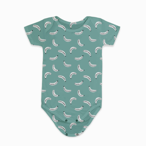 banana surface pattern design on a baby onesie